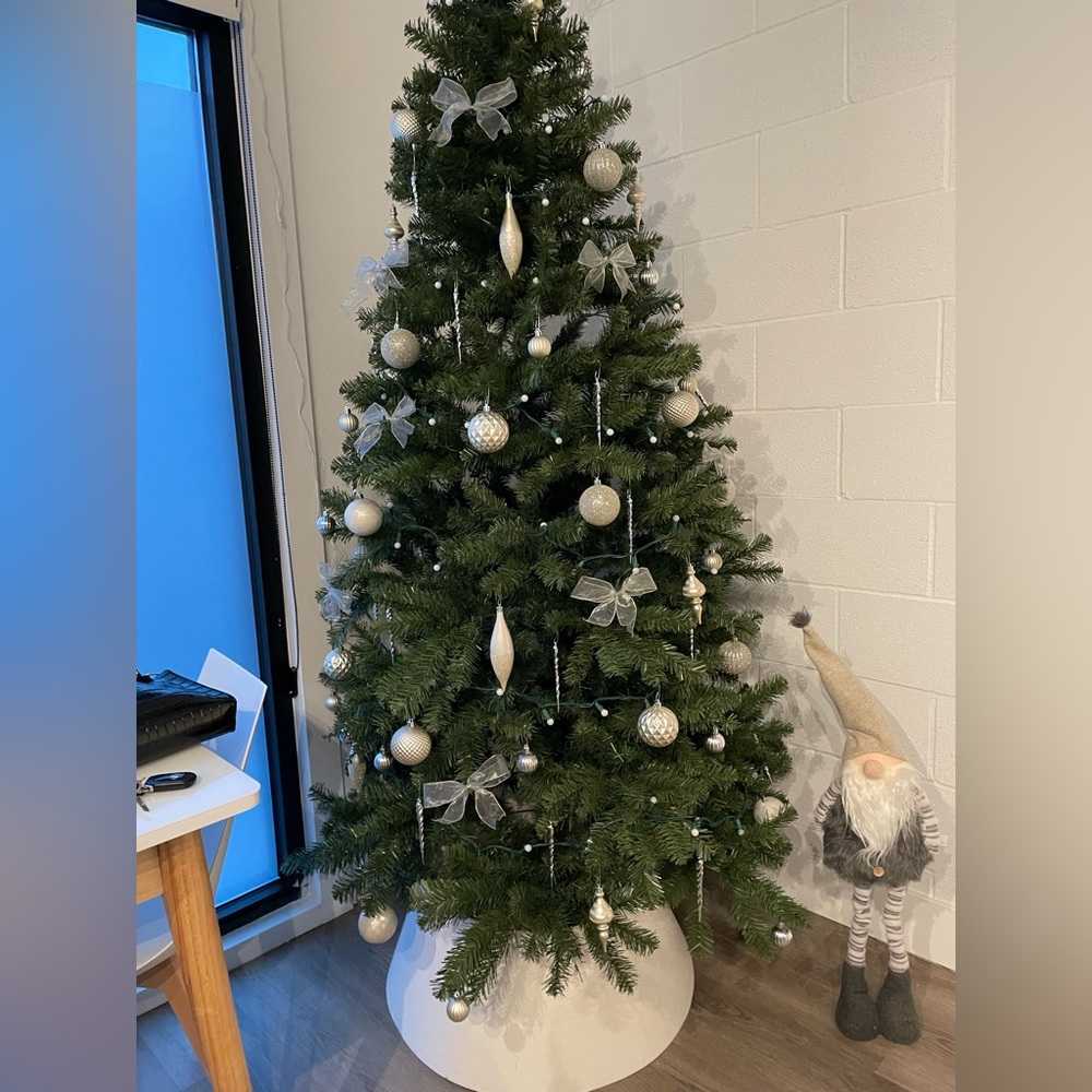 Artificial Christmas Tree 7 1/2 feet tall with Gnome accessory